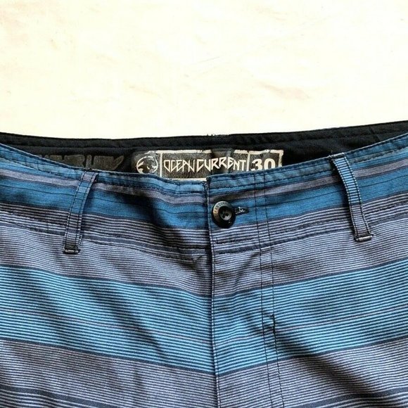 Ocean Current Board Shorts Swim Trunks Men 30 (31) Striped Stretch Surfing Beach - Picture 7 of 12
